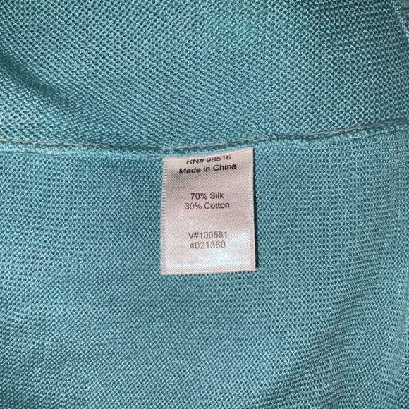 NWT - Coldwater Creek Silk Cotton Pullover top / Size 2X (20-22) / Aqua - Picture 6 of 6